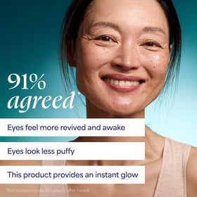 TULA eye balm being applied under eye demonstrating cooling de-puffing benefit