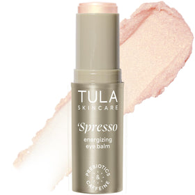 TULA Spresso front packaging showing product and gold accents for instant brightening