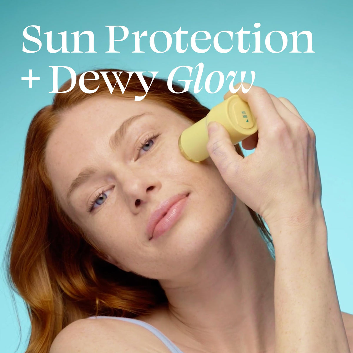 TULA sunscreen stick open with gel tip shown, demonstrating easy mess-free application benefit