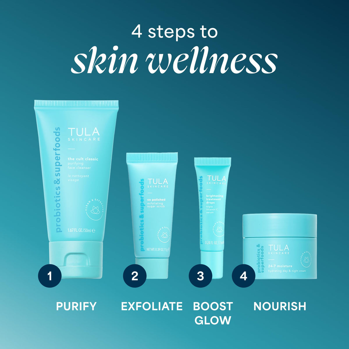 TULA Vitamin C serum dispensing one drop to brighten and even skin tone