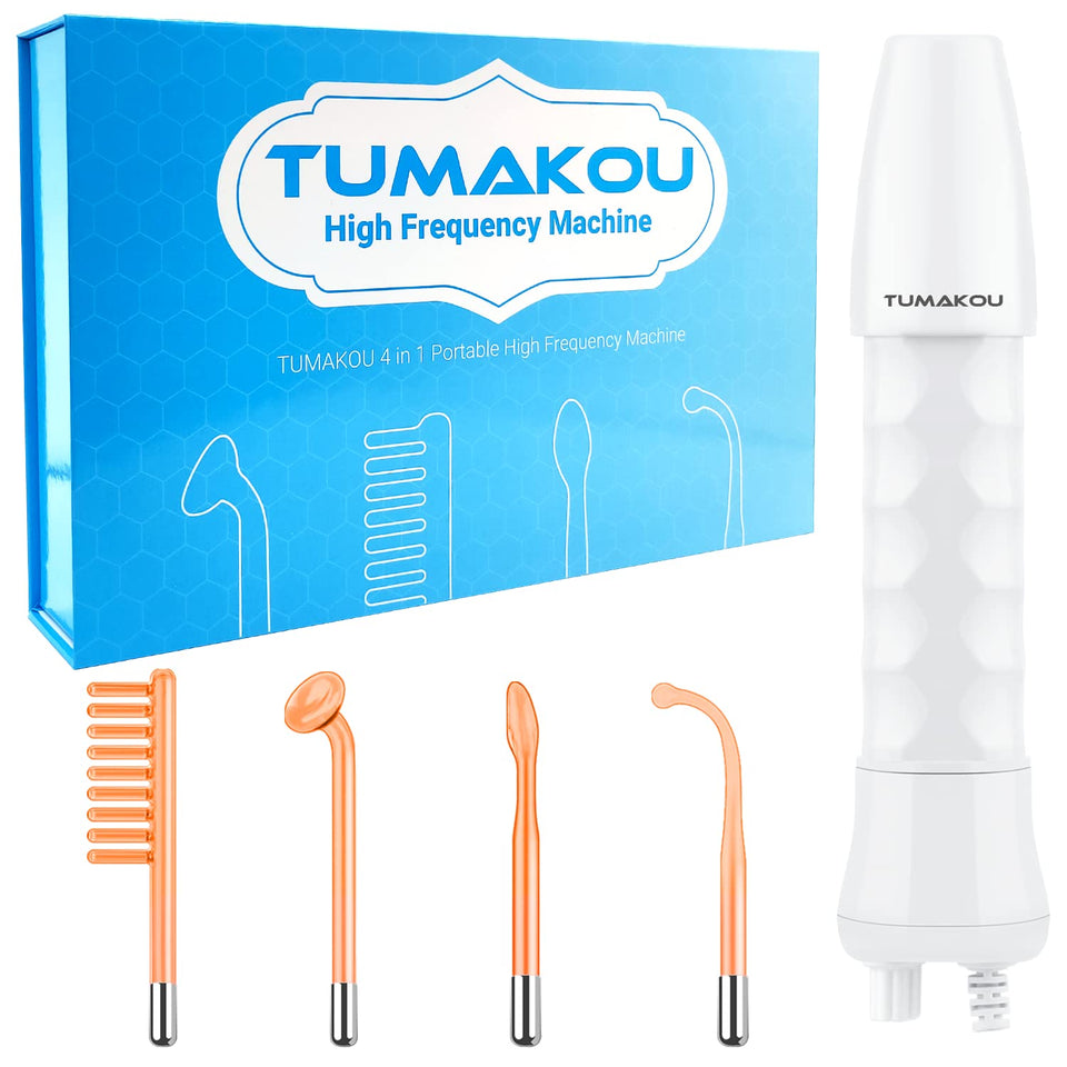 TUMAKOU wand front view showing included tubes and compact design benefit