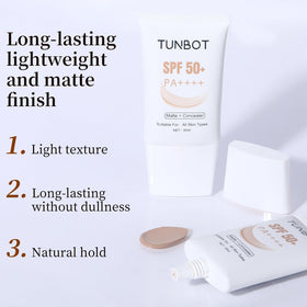 Tunbot shade swatches on arm displaying coverage and color options