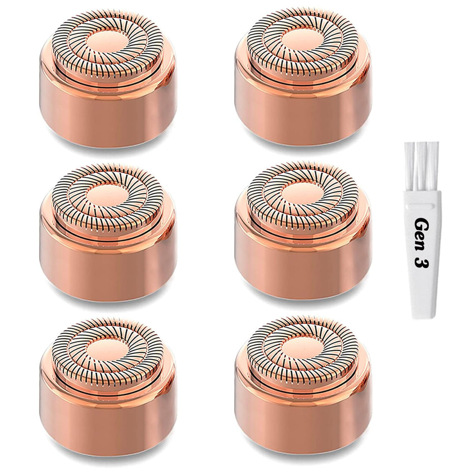 tuokiy front packaging showing six replacement heads and cleaning brush benefit quick restock