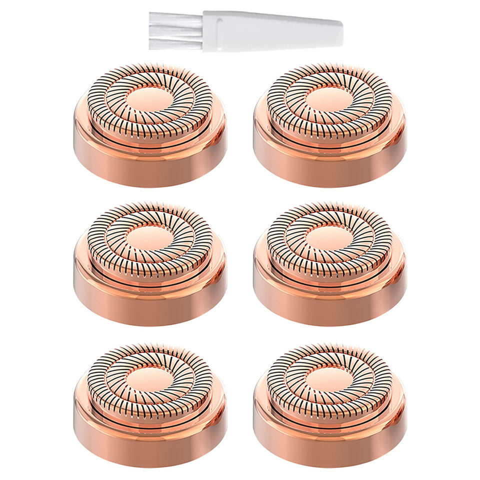 tuokiy front packaging showing six replacement heads and brush, hygienic storage