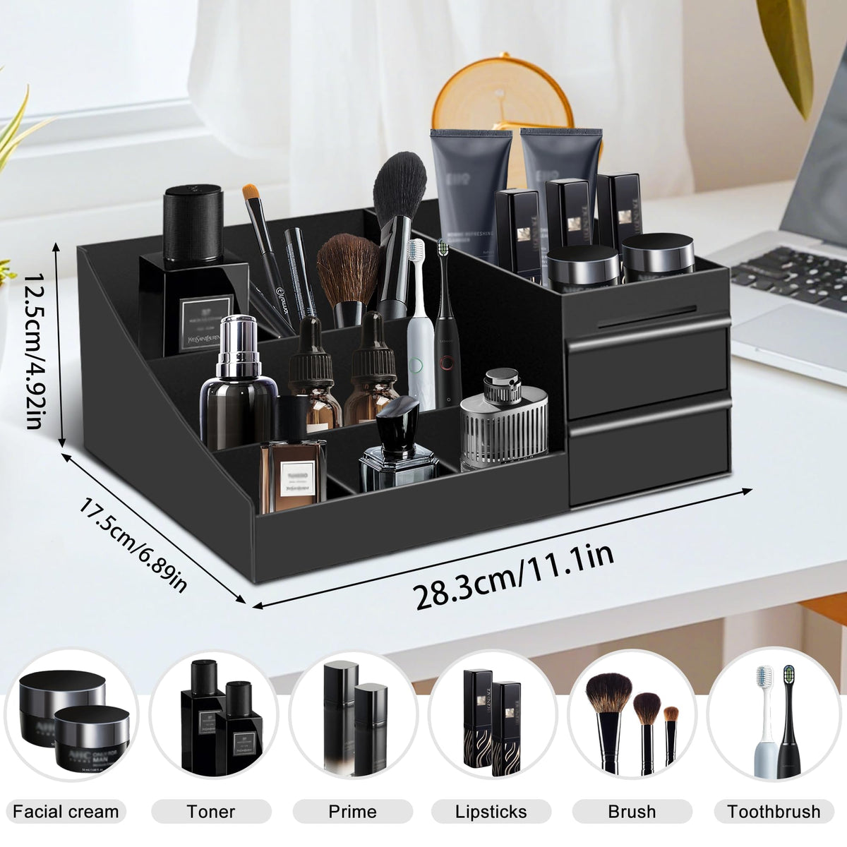 Turesmith top-down shot displaying seven compartments for quick access benefit