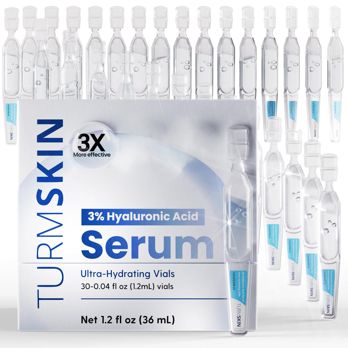 Turmskin front packaging showing ampoules and hydration benefits