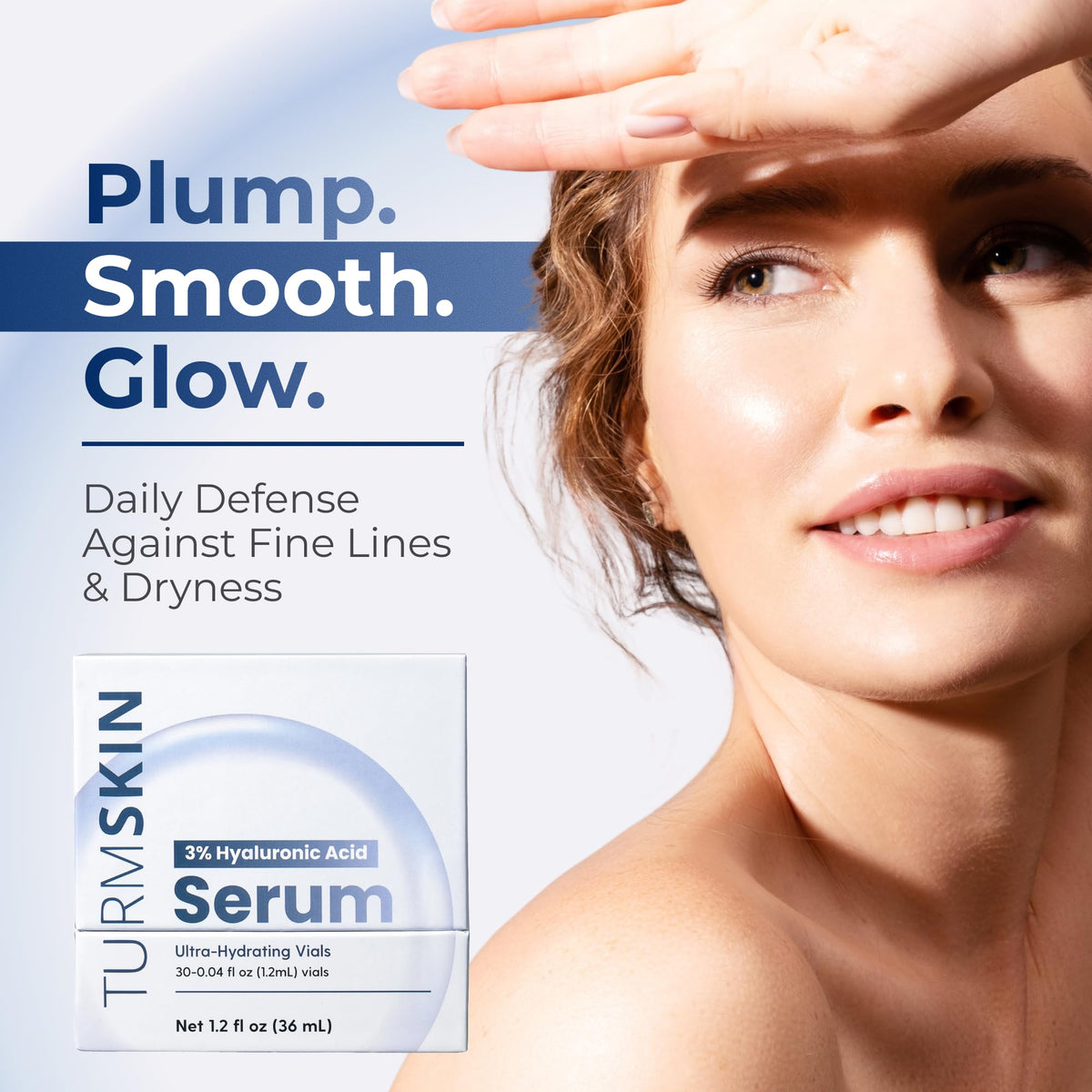 Turmskin open vial with visible serum drop emphasizing smooth texture