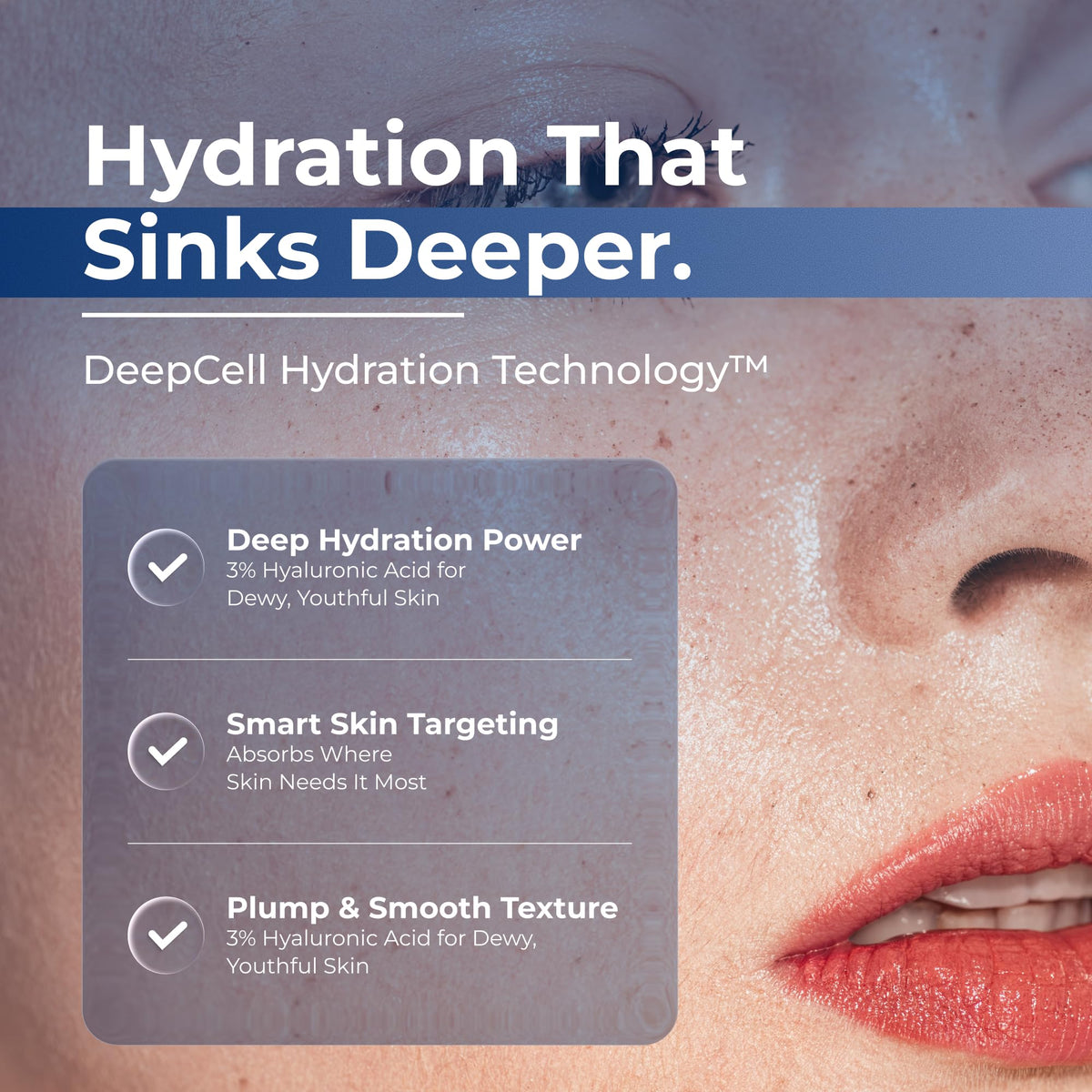 Turmskin serum being applied to cheek for instant moisturizing effect