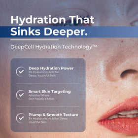 Turmskin serum being applied to cheek for instant moisturizing effect
