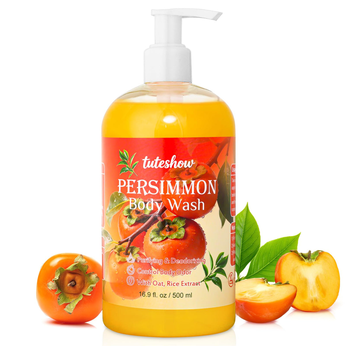 Tuteshow front bottle view showing label and large 500ml size benefit