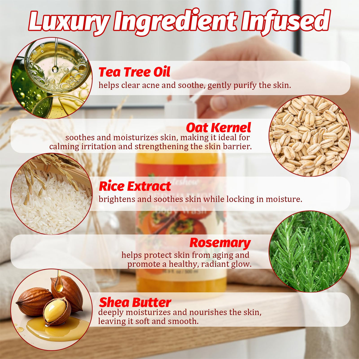 Tuteshow in-shower use showing skin cleansing and odor control benefit