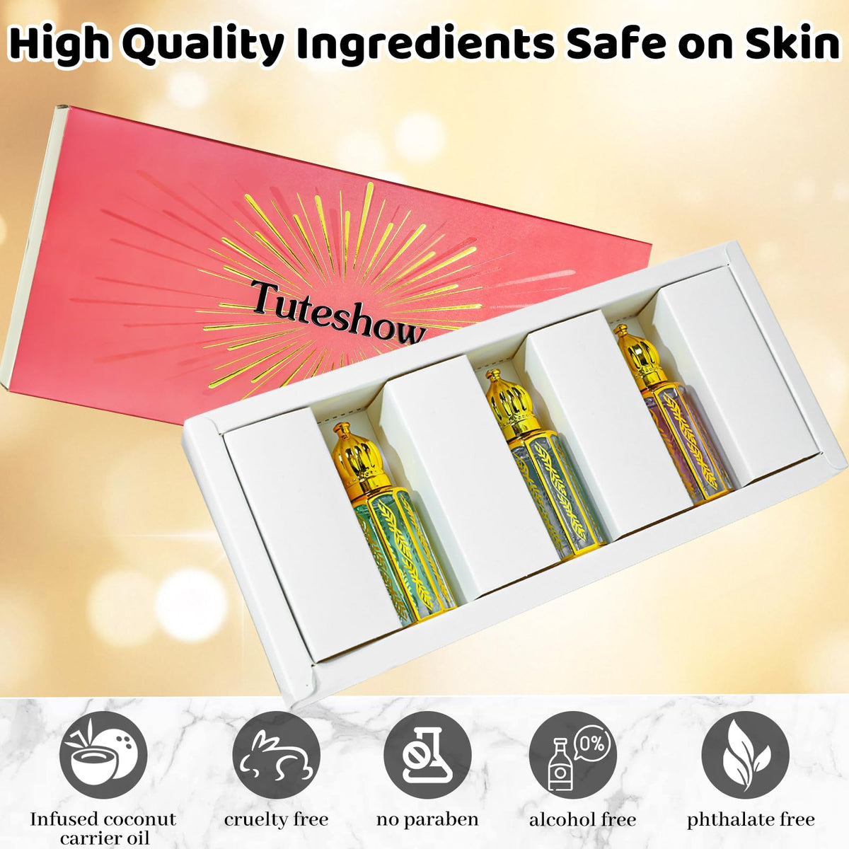 Tuteshow three aroma variants displayed to compare scent options