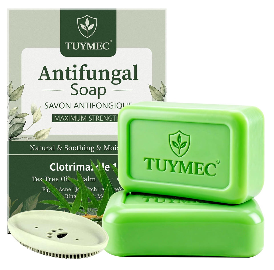 Tuymec front packaging showing medicated antifungal bar benefits