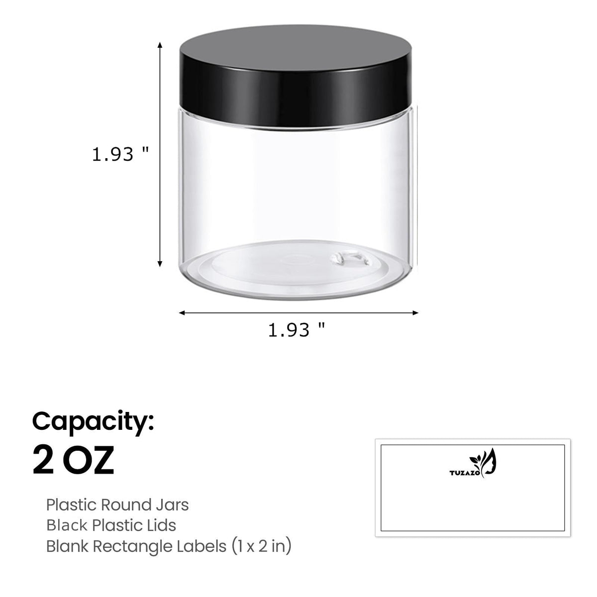 TUZAZO open jar top view showing wide mouth for easy filling and scooping