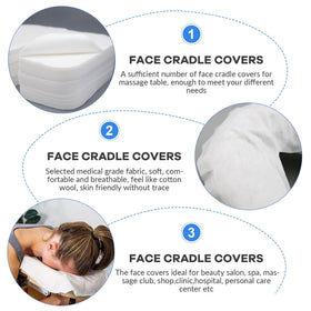 Tvvcalk cover fitted on massage table headrest showing hygienic protection