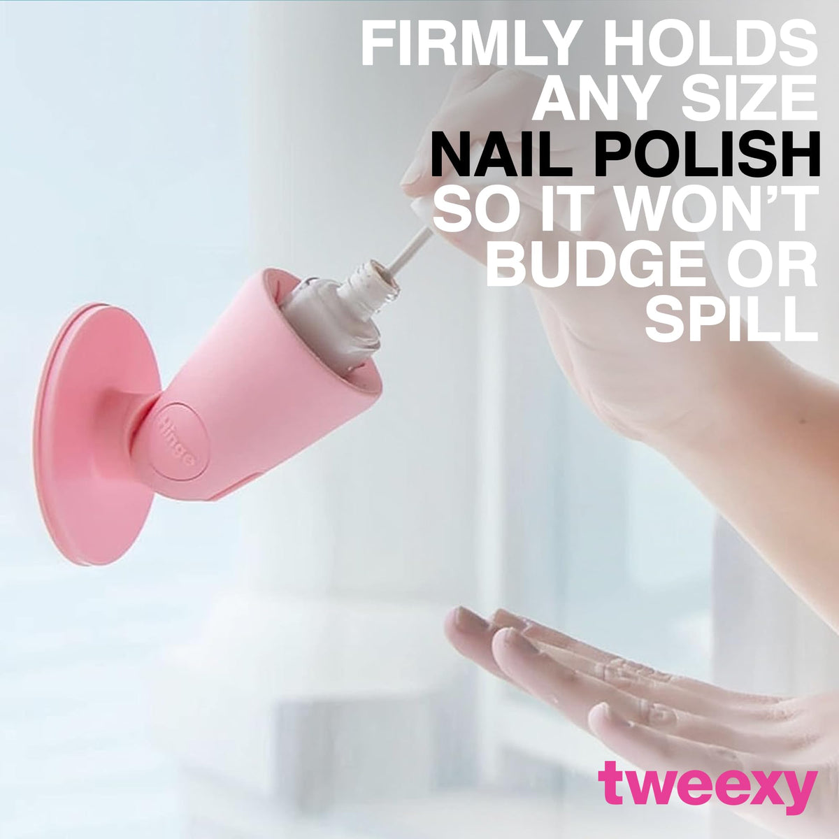 tweexy holding various bottle shapes to show universal fit advantage