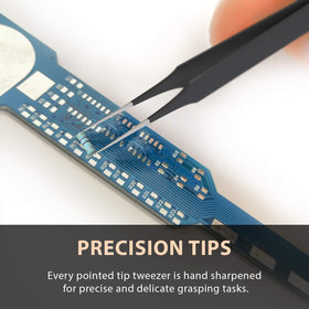 Tweezees removing a small splinter showing firm hold and precise extraction