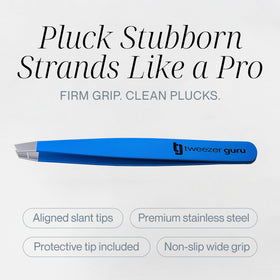 TWEEZER GURU close-up of needle nose tip showing ultra-fine point for ingrown hairs