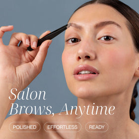 TWEEZER GURU close-up of slanted tip demonstrating precision for single-hair removal