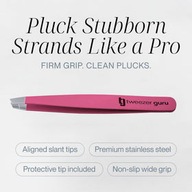 TWEEZER GURU textured matte grip detail for secure hold and reduced slipping
