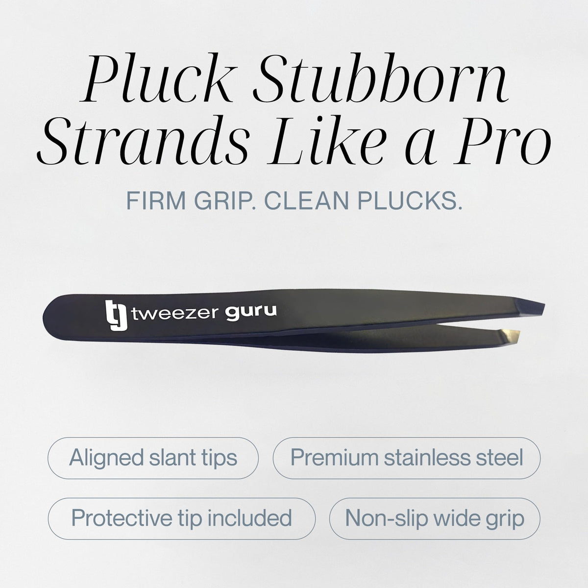 Tweezer Guru wide grip texture detail for secure handling benefit