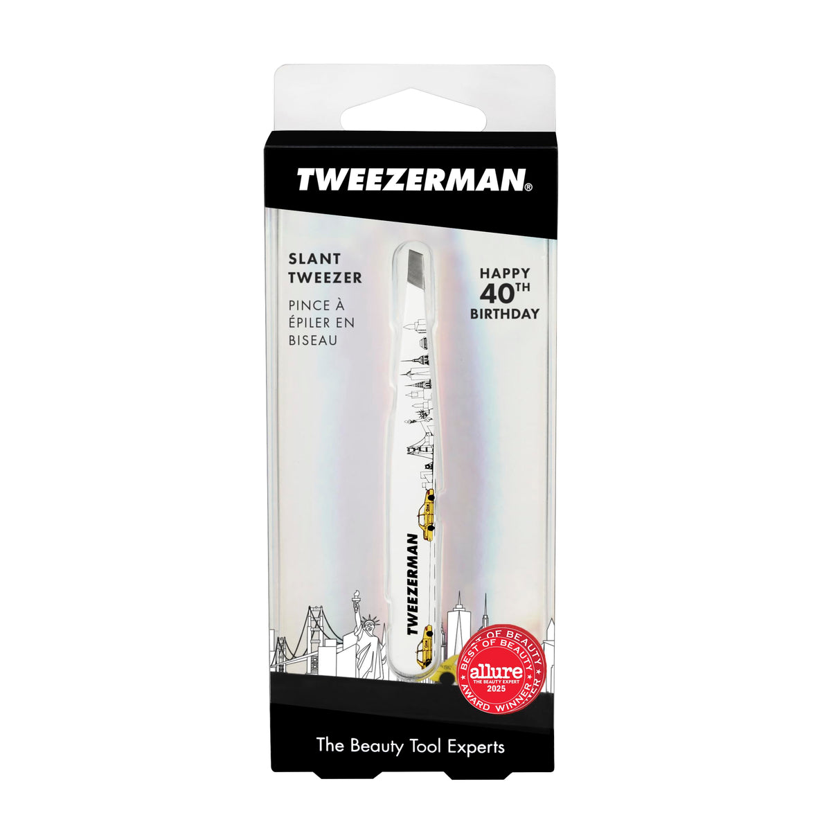 Tweezerman on a bathroom vanity in lifestyle scene implying everyday use
