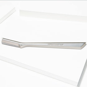 Before and after skin texture with Tweezerman razor showing smoother, brighter skin