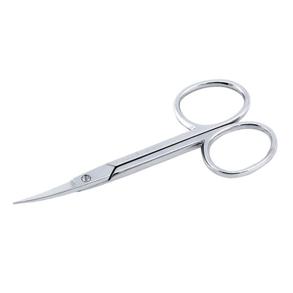 Tweezerman front view of cuticle scissors showing ergonomic handles and sharp blades for precision