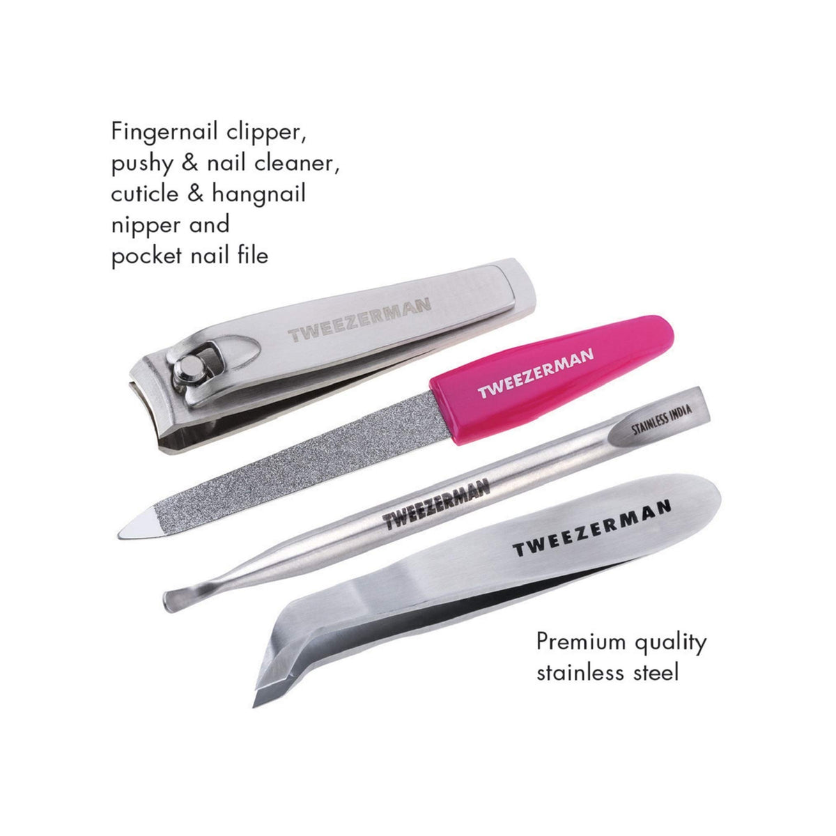 Tweezerman cuticle trimmer with tweezer-style handle for controlled hangnail removal
