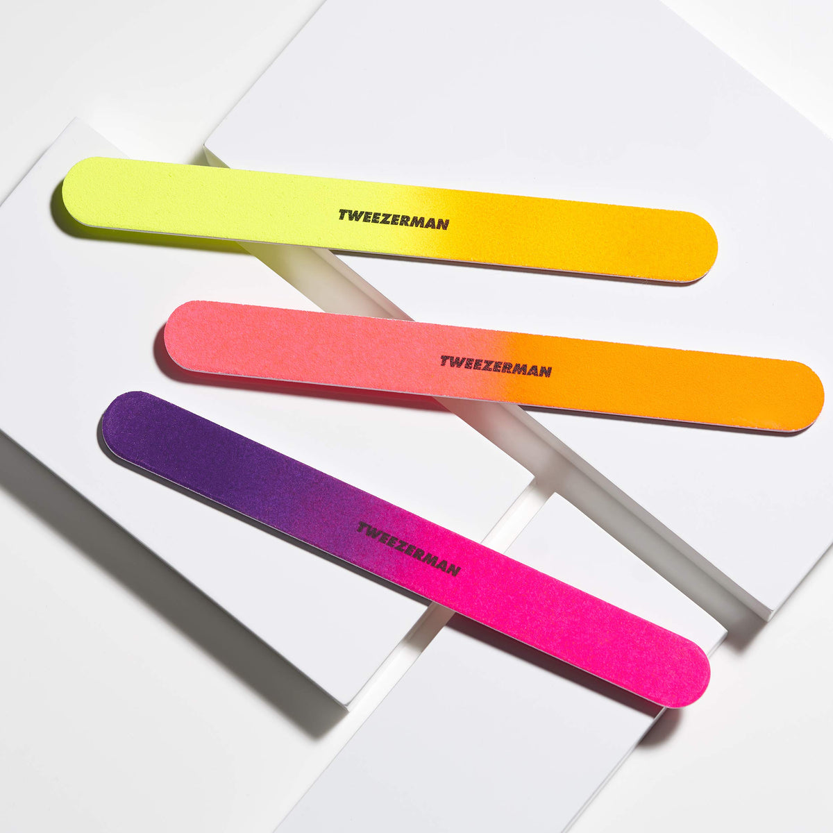 Tweezerman neon files stored inside carrying case keeping tools clean and protected