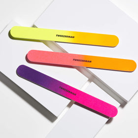 Tweezerman neon files stored inside carrying case keeping tools clean and protected