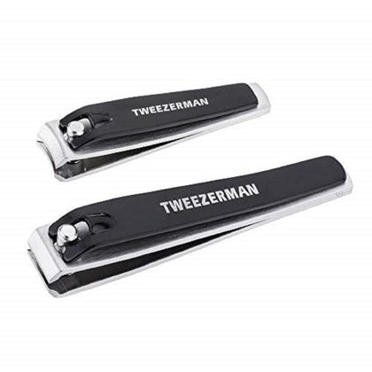 Tweezerman front packaging showing combo set, clear view and compact storage benefit