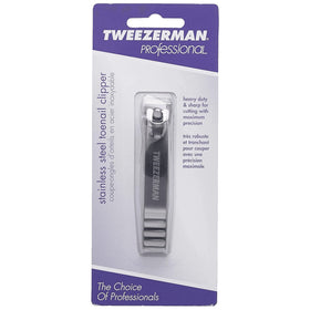 Tweezerman in hand demonstrating textured grip and ergonomic control for safer trimming