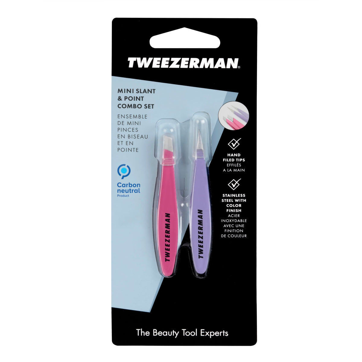 Tweezerman tweezers in use shaping eyebrow for neat professional finish