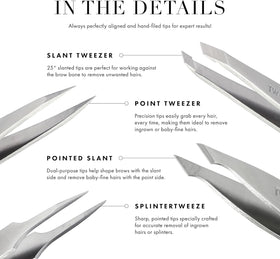 Tweezerman mini slant inside a travel pouch illustrating portability and convenient on-the-go grooming