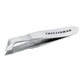 Tweezerman mini squeeze front view showing compact design and precise tip