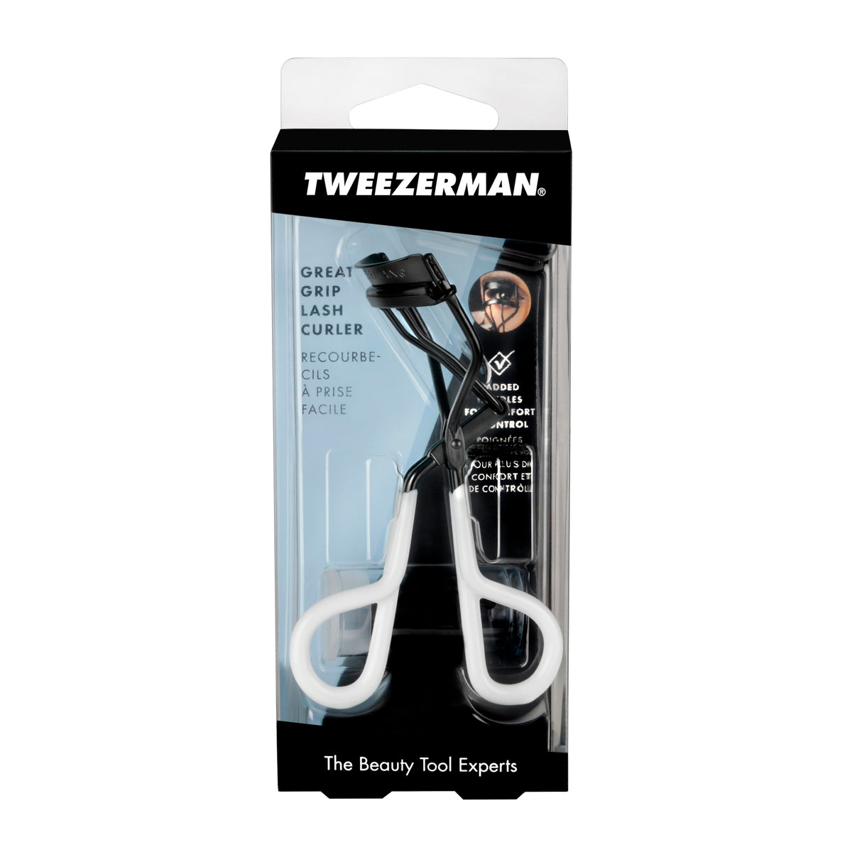 Tweezerman Onyx open-angle profile highlighting smooth hinge action for even pressure