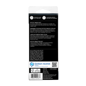 Tweezerman packaging and care insert visible to show care instructions and product authenticity