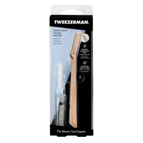 Tweezerman razor in bathroom setting illustrating daily skincare routine convenience