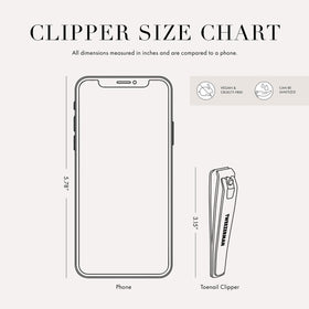 Tweezerman clipper beside ruler showing compact size for travel