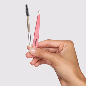 Tweezerman close-up of hand-filed slant tips for secure hair removal at the root
