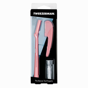 Tweezerman safety cap and replacement blades arranged to show sanitary storage