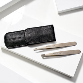Tweezerman tweezer handle texture detail demonstrating grip design for steady control during use