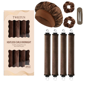 TWIGTUN front packaging showing four jumbo velvet rollers and accessories for quick styling