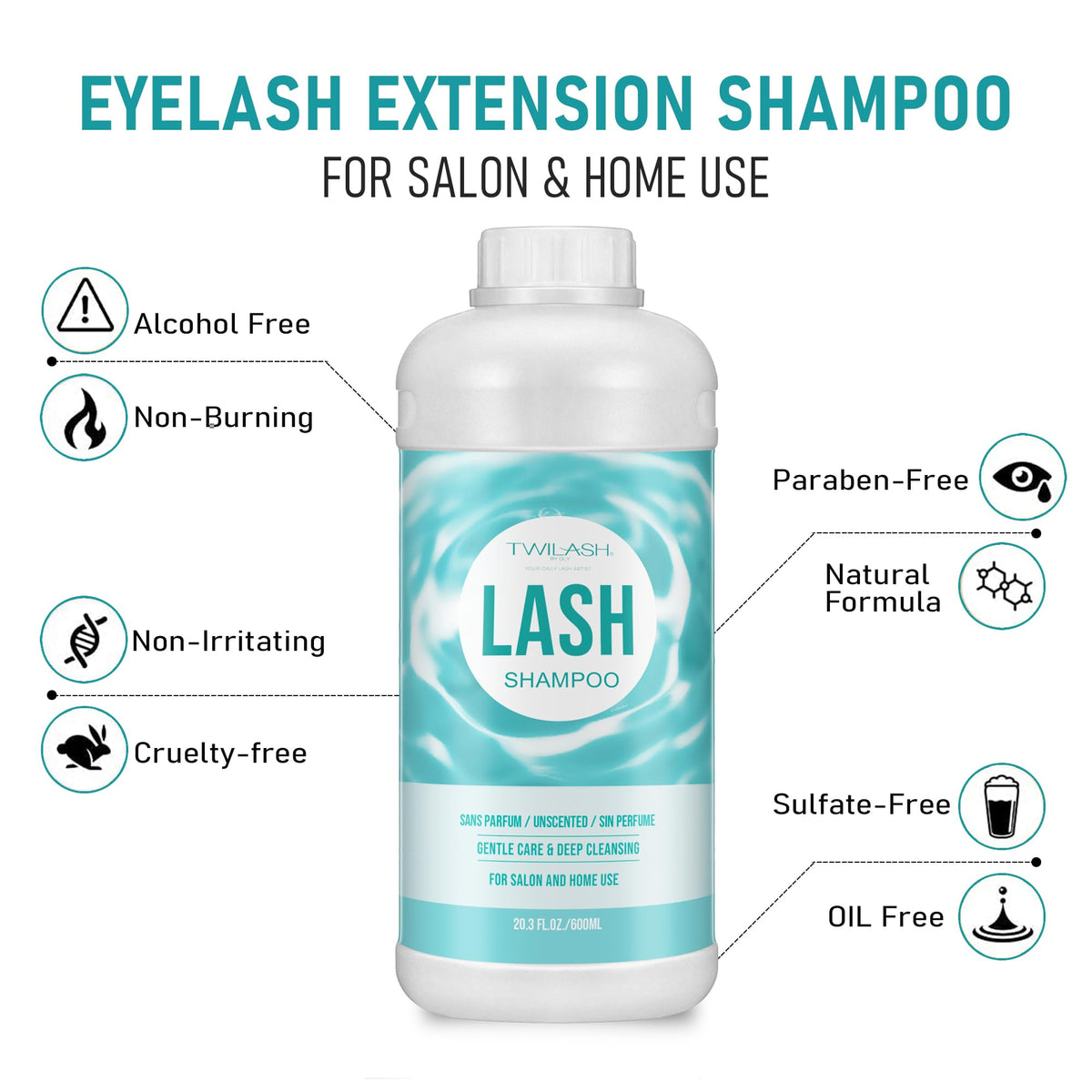 TWILASH BY DLY applied with lash brush for precise, extension-safe cleaning