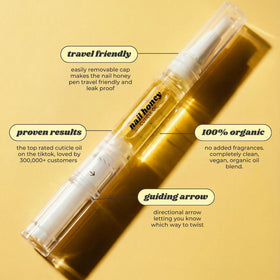 Twinkled T brush tip applying oil precisely to cuticle for mess-free care