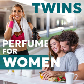 TWINS PARFUM ingredient flatlay highlighting floral-woody composition