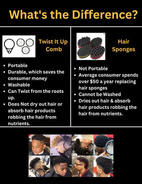 Twist It Up comb held in hand to show scale and easy control for effortless styling