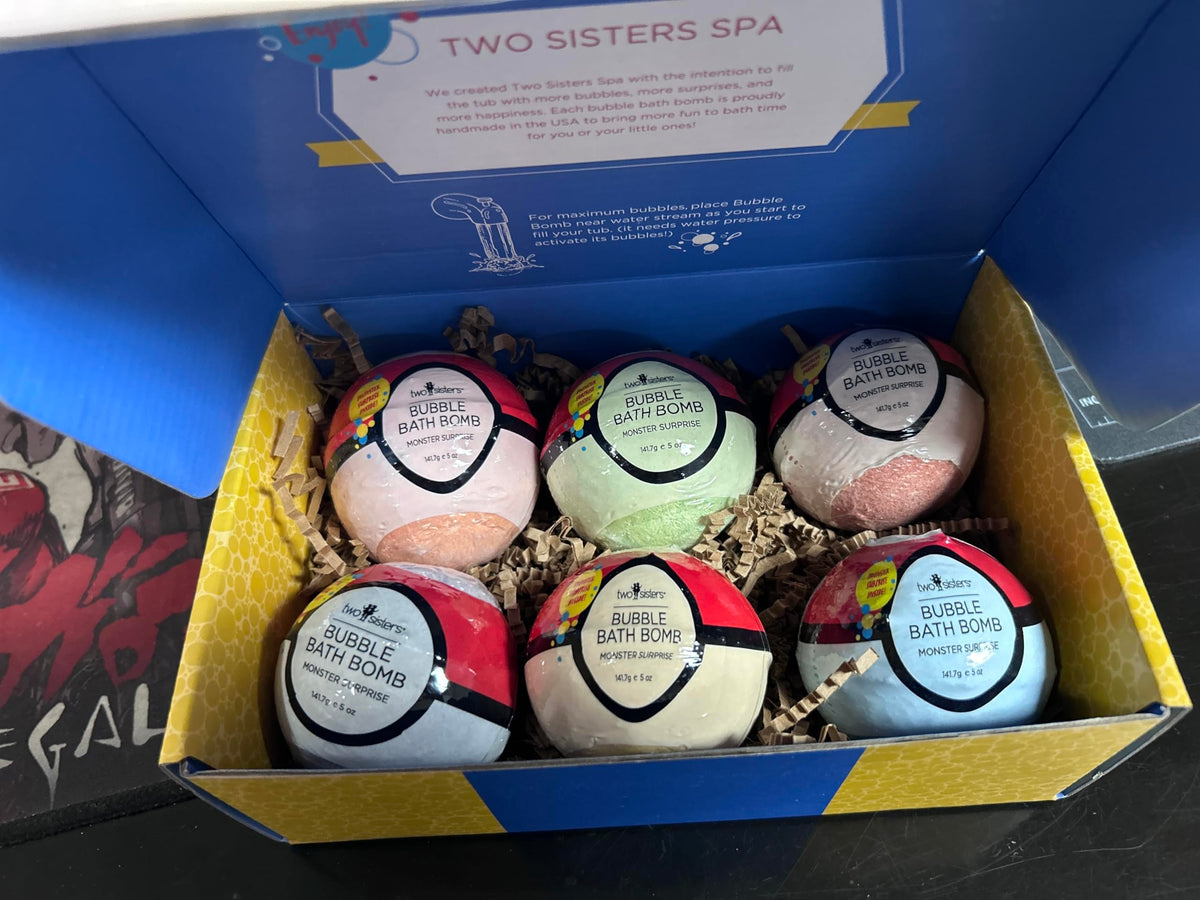 Two Sisters close-up of bath bomb texture and fizzing surface benefit: shows quality handmade finish