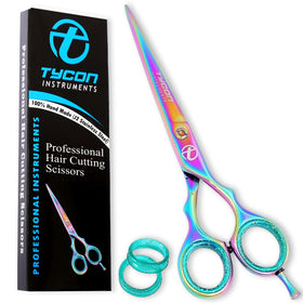 Tycon Instruments front view of packaging showing professional shears and features